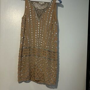 Vintage tan Phoebe sequin dress